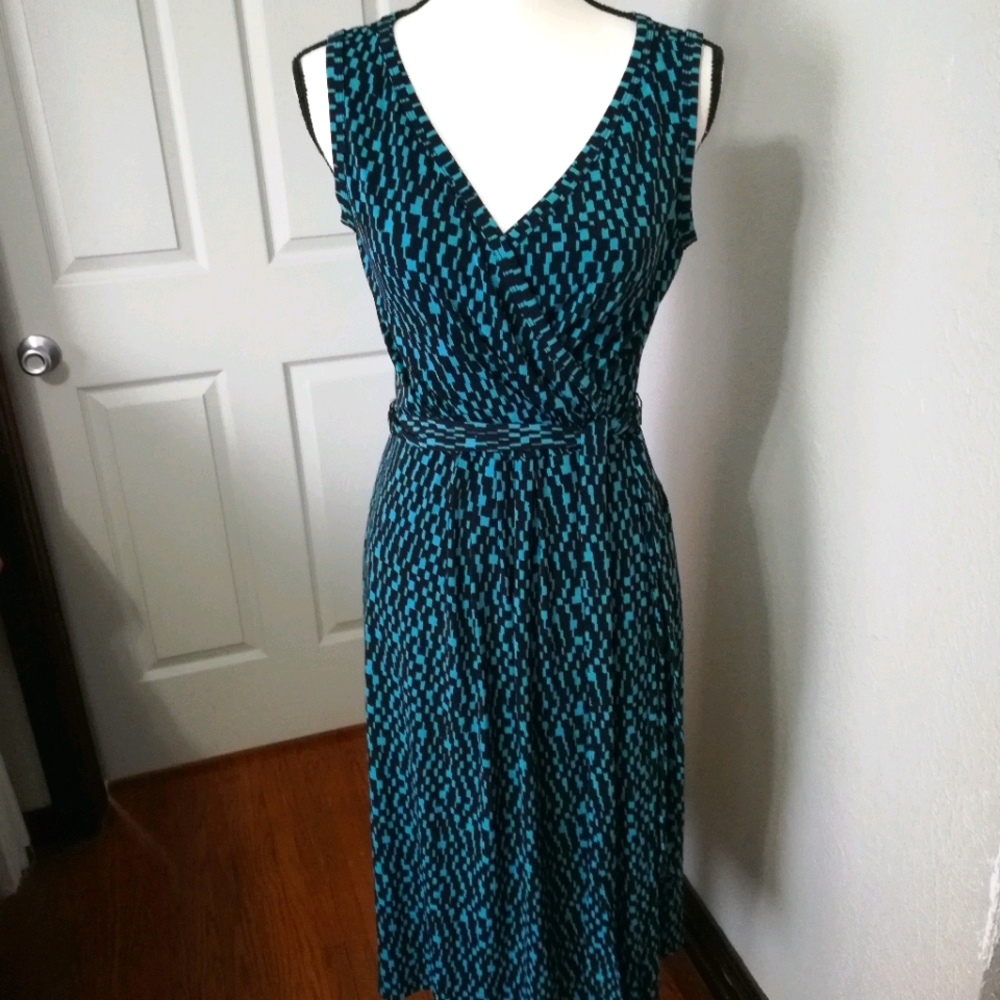 Gorgeous Blue & Black Nine West Midi Dress